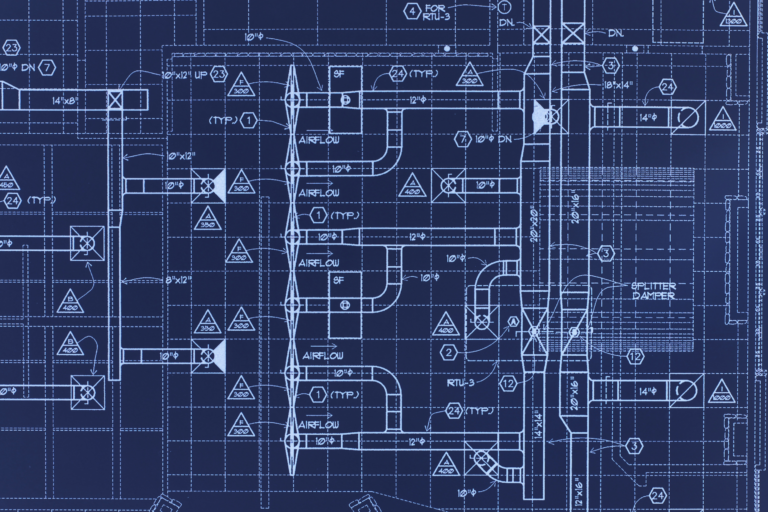 stock image used in transition for banner project, blueprints of something mechanical